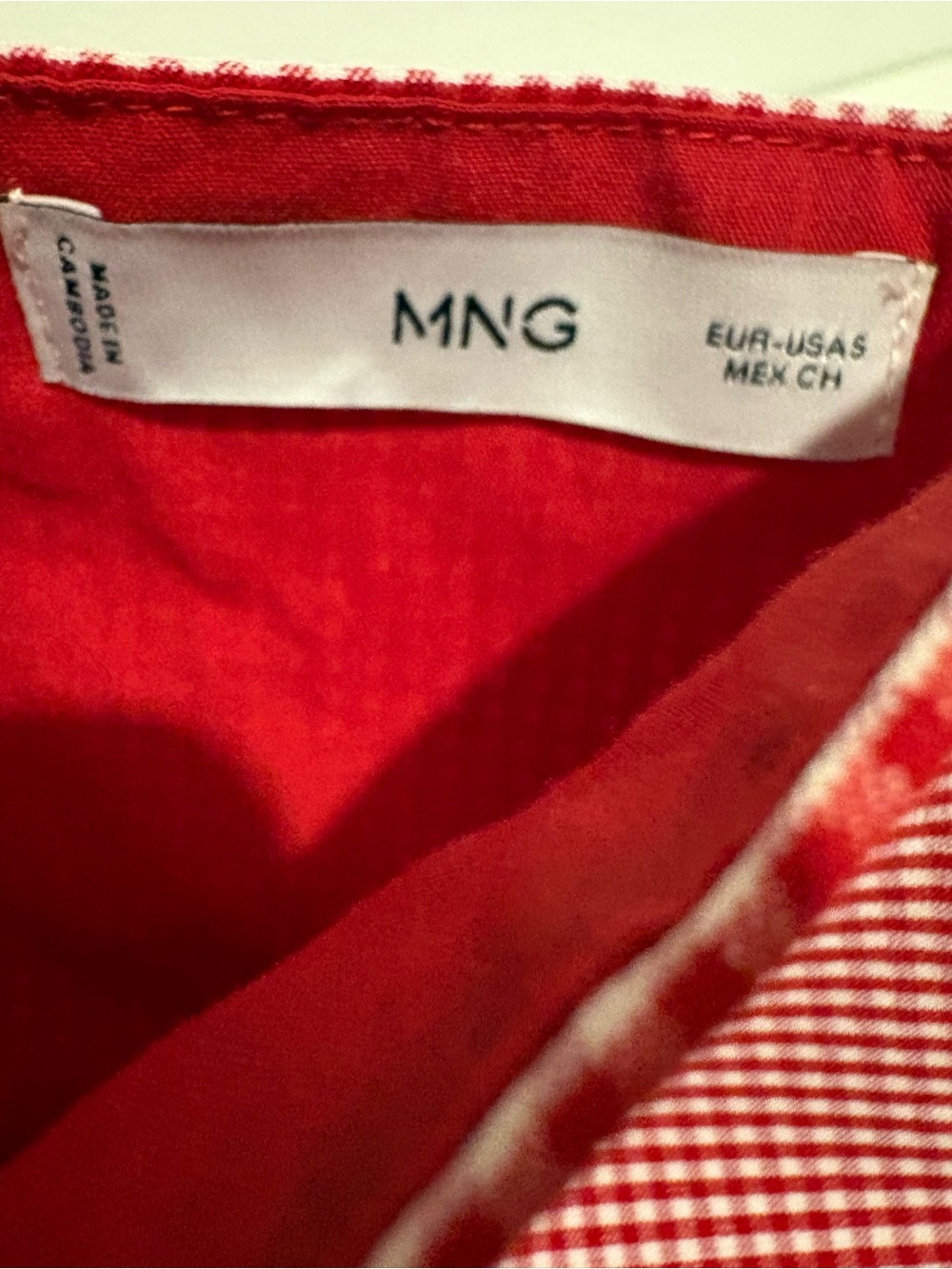 MANGO  Red & White Gingham  VICHY TOP  With adjustable Straps S  NWT - Picture 10 of 10